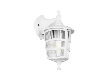 GLOBOSTAR® ZARDIN 203-0239 Vintage Φωτιστικό Τοίχου - Απλίκα με Ντουί 1 x E27 AC 220-240V IP44 - Λευκό - Μ17 x Π22 x Υ30cm