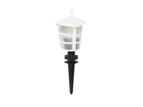 GloboStar® ZARDIN 203-0241 Vintage Καρφωτό Φωτιστικό Φαναράκι Μονόφωτο 1 x E27 IP44 Λευκό & Διάφανο Πλαστικό - Μ17 x Π17 x Υ50cm