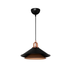 GLOBOSTAR® FERRO 203-0269 Μοντέρνο Κρεμαστό Φωτιστικό Οροφής με Ντουί 1 x E27 AC 220-240V IP20 - Μαύρο & Χάλκινο - Μ30 x Π30 x Υ19cm