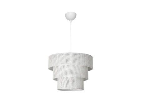 GLOBOSTAR® LEVEL 203-0275 Μοντέρνο Κρεμαστό Φωτιστικό Οροφής με Ντουί 1 x E27 AC 220-240V IP20 - Λευκό - Μ38 x Π38 x Υ30cm