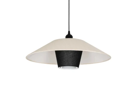 GLOBOSTAR® STORM 203-0293 Μοντέρνο Κρεμαστό Φωτιστικό Οροφής με Ντουί 1 x E27 AC 220-240V IP20 - Μαύρο &  Λευκό - Μ50 x Π50 x Υ24cm