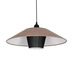 GLOBOSTAR® STORM 203-0294 Μοντέρνο Κρεμαστό Φωτιστικό Οροφής με Ντουί 1 x E27 AC 220-240V IP20 - Μαύρο &  Μπεζ - Μ50 x Π50 x Υ24cm