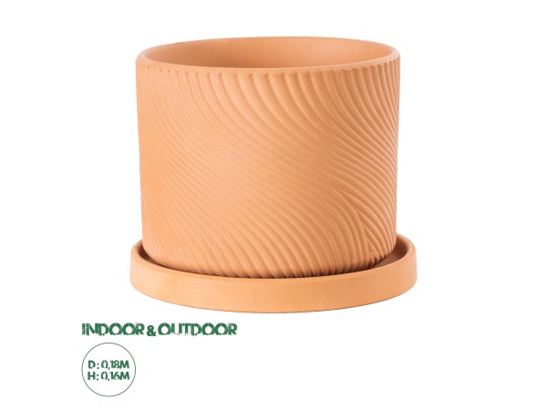GloboStar® Artificial Garden ASTYPALAIA 20451 Πήλινο Κεραμικό Κασπώ Γλάστρα - Flower Pot Κεραμιδί Φ18cm x Υ16cm GloboStar® Artificial Garden ASTYPALAIA 20451 Πήλινο Κεραμικό Κασπώ Γλάστρα - Flower Pot Κεραμιδί Φ18cm x Υ16cm