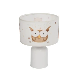 GLOBOSTAR® OWL 204-0024 Παιδικό Επιτραπέζιο Φωτιστικό Πορτατίφ με Ντουί 1 x E27 AC 220-240V IP20 - Πολύχρωμο - Μ24 x Π24 x Υ32cm