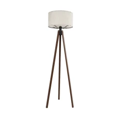 GLOBOSTAR® SAGA 204-0035 Μοντέρνο Επιδαπέδιο Φωτιστικό με Ντουί 1 x E27 AC 220-240V IP20 - Καφέ & Λευκό - Μ38 x Π38 x Υ140cm