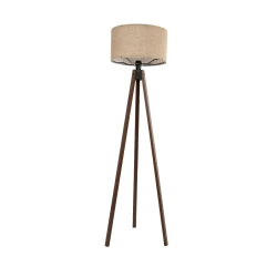 GLOBOSTAR® SAGA 204-0037 Μοντέρνο Επιδαπέδιο Φωτιστικό με Ντουί 1 x E27 AC 220-240V IP20 - Καφέ & Mπεζ - Μ38 x Π38 x Υ140cm