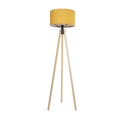 GLOBOSTAR® SAGA 204-0045 Μοντέρνο Επιδαπέδιο Φωτιστικό με Ντουί 1 x E27 AC 220-240V IP20 - Μπεζ & Κίτρινο - Μ38 x Π38 x Υ140cm