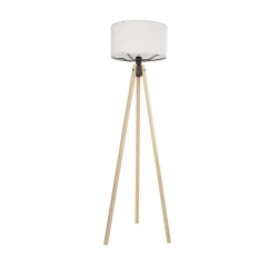 GLOBOSTAR® SAGA 204-0046 Μοντέρνο Επιδαπέδιο Φωτιστικό με Ντουί 1 x E27 AC 220-240V IP20 - Μπεζ & Λευκό - Μ38 x Π38 x Υ140cm