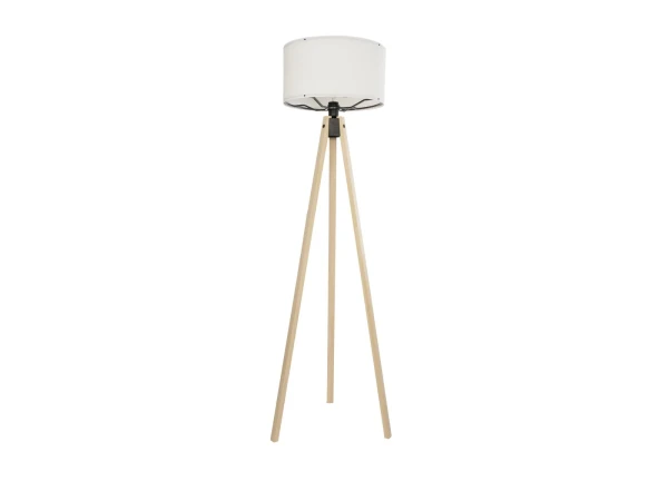 GLOBOSTAR® SAGA 204-0046 Μοντέρνο Επιδαπέδιο Φωτιστικό με Ντουί 1 x E27 AC 220-240V IP20 - Μπεζ & Λευκό - Μ38 x Π38 x Υ140cm