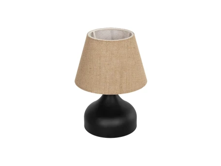 GLOBOSTAR® PYRAMID 204-0057 Μοντέρνο Επιτραπέζιο Φωτιστικό Πορτατίφ με Ντουί 1 x E27 AC 220-240V IP20 - Μαύρο & Μπεζ - Μ22 x Π22 x Υ30cm