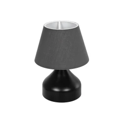 GLOBOSTAR® MICKEY 204-0059 Μοντέρνο Επιτραπέζιο Φωτιστικό Πορτατίφ με Ντουί 1 x E27 AC 220-240V IP20 - Μαύρο - Μ22 x Π22 x Υ30cm