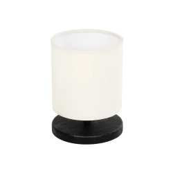 GLOBOSTAR® MINNIE 204-0062 Μοντέρνο Επιτραπέζιο Φωτιστικό Πορτατίφ με Ντουί 1 x E14 AC 220-240V IP20 - Μαύρο & Μπεζ - Μ15 x Π15 x Υ21cm