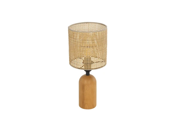 GLOBOSTAR® HARD 204-0065 Boho Επιτραπέζιο Φωτιστικό Πορτατίφ με Ντουί 1 x E14 AC 220-240V IP20 - Καφέ & Μπεζ - Μ15 x Π15 x Υ35cm