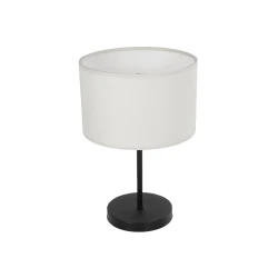 GLOBOSTAR® LARA 204-0075 Μοντέρνο Επιτραπέζιο Φωτιστικό Πορτατίφ με Ντουί 1 x E27 AC 220-240V IP20 - Μαύρο & Μπεζ - Μ24 x Π24 x Υ36cm