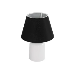 GLOBOSTAR® CIA 204-0081 Μοντέρνο Επιτραπέζιο Φωτιστικό Πορτατίφ με Ντουί 1 x E27 AC 220-240V IP20 - Λευκό & Μαύρο - Μ23 x Π23 x Υ31,5cm