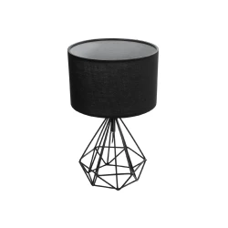 GLOBOSTAR® DIAMOND 204-0083 Μοντέρνο Επιτραπέζιο Φωτιστικό Πορτατίφ με Ντουί 1 x E27 AC 220-240V IP20 - Μαύρο - Μ24,5 x Π24,5 x Υ40cm