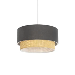 GLOBOSTAR® BIGGIE 204-0095 Μοντέρνο Κρεμαστό Φωτιστικό Οροφής με Ντουί 1 x E27 AC 220-240V IP20 - Γκρι & Μπεζ - Μ30 x Π30 x Υ17cm