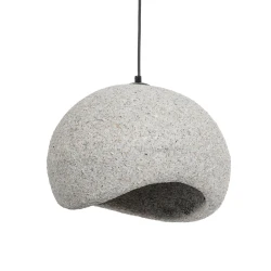 GLOBOSTAR® STONE 204-0123 Μοντέρνο Κρεμαστό Φωτιστικό Οροφής με Ντουί 1 x E27 AC 220-240V IP20 - Γκρι- Μ35 x Π31 x Υ26cm
