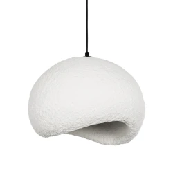 GLOBOSTAR® STONE 204-0176 Μοντέρνο Κρεμαστό Φωτιστικό Οροφής με Ντουί 1 x E27 AC 220-240V IP20 - Λευκό - Μ31.5 x Π35 x Υ26cm