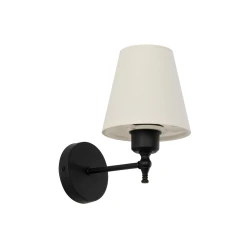 GLOBOSTAR® ELEGANTE 204-0186 Μοντέρνο Φωτιστικό Τοίχου - Απλίκα με Ντουί 1 x E27 AC 220-240V IP20 - Μαύρο & Μπεζ - Μ14 x Π22 x Υ24cm