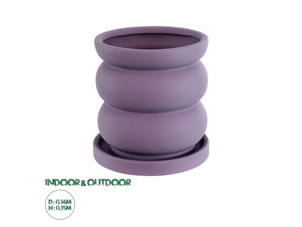 GloboStar® Artificial Garden BOGOTA 20500 Διακοσμητικό Κεραμικό Κασπώ Γλάστρα - Flower Pot Μωβ Φ14 x Υ15cm GloboStar® Artificial Garden BOGOTA 20500 Διακοσμητικό Κεραμικό Κασπώ Γλάστρα - Flower Pot Μωβ Φ14 x Υ15cm