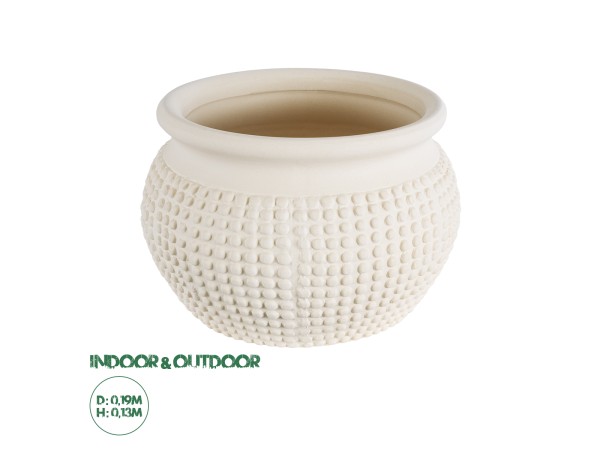 GloboStar® Artificial Garden MORELIA 20510 Διακοσμητικό Κεραμικό Κασπώ Γλάστρα - Flower Pot Μπεζ Φ19 x Υ13cm GloboStar® Artificial Garden MORELIA 20510 Διακοσμητικό Κεραμικό Κασπώ Γλάστρα - Flower Pot Μπεζ Φ19 x Υ13cm