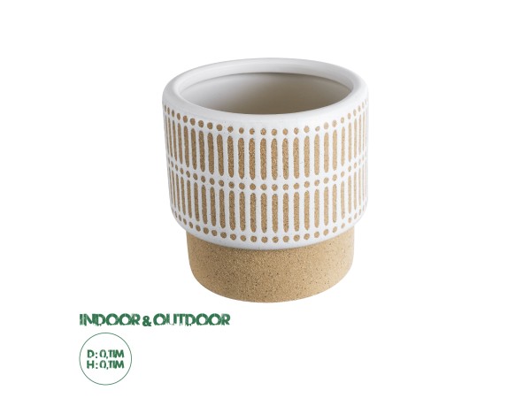 GloboStar® Artificial Garden AMARETTO 20543 Διακοσμητικό Κεραμικό Κασπώ Γλάστρα - Flower Pot Μπεζ με Λευκό Φ11 x Υ11cm GloboStar® Artificial Garden AMARETTO 20543 Διακοσμητικό Κεραμικό Κασπώ Γλάστρα - Flower Pot Μπεζ με Λευκό Φ11 x Υ11cm