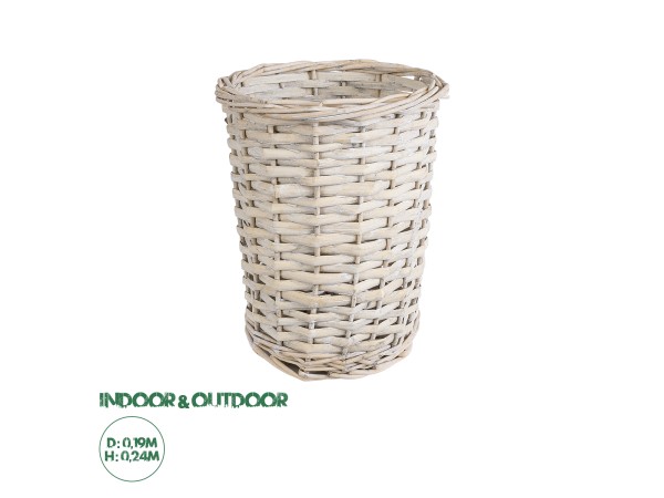 GloboStar® Artificial Garden DOMINGO 20592 Διακοσμητικό Πλεκτό Καλάθι - Κασπώ Γλάστρα - Flower Pot Λευκό με Μπεζ Φ19 x Υ24cm GloboStar® Artificial Garden DOMINGO 20592 Διακοσμητικό Πλεκτό Καλάθι - Κασπώ Γλάστρα - Flower Pot Λευκό με Μπεζ Φ19 x Υ24cm