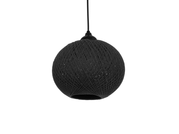 GLOBOSTAR® SOLEI 205-0006 Boho Κρεμαστό Φωτιστικό Οροφής με Ντουί 1 x E27 AC 220-240V IP20 - Μαύρο - M20 x Π20 x Υ25cm