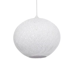 GLOBOSTAR® SOLEI 205-0007 Boho Κρεμαστό Φωτιστικό Οροφής με Ντουί 1 x E27 AC 220-240V IP20 - Λευκό - M40 x Π40 x Υ36cm