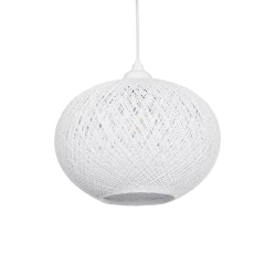 GLOBOSTAR® SOLEI 205-0008 Boho Κρεμαστό Φωτιστικό Οροφής με Ντουί 1 x E27 AC 220-240V IP20 - Λευκό - M30 x Π30 x Υ26cm