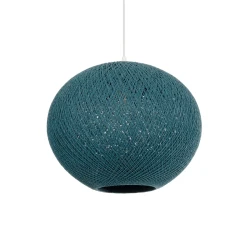 GLOBOSTAR® SOLEI 205-0010 Boho Κρεμαστό Φωτιστικό Οροφής με Ντουί 1 x E27 AC 220-240V IP20 - Τιρκουάζ - M40 x Π40 x Υ36cm