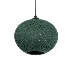 GLOBOSTAR® SOLEI 205-0014 Boho Κρεμαστό Φωτιστικό Οροφής με Ντουί 1 x E27 AC 220-240V IP20 - Πράσινο - M30 x Π30 x Υ26cm