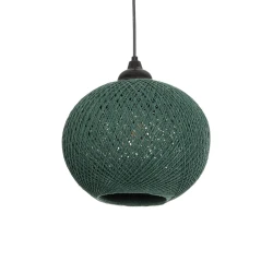 GLOBOSTAR® SOLEI 205-0015 Boho Κρεμαστό Φωτιστικό Οροφής με Ντουί 1 x E27 AC 220-240V IP20 - Πράσινο - M20 x Π20 x Υ25cm