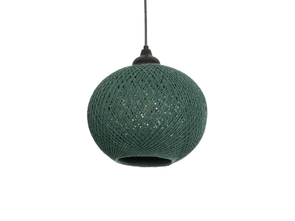 GLOBOSTAR® SOLEI 205-0015 Boho Κρεμαστό Φωτιστικό Οροφής με Ντουί 1 x E27 AC 220-240V IP20 - Πράσινο - M20 x Π20 x Υ25cm