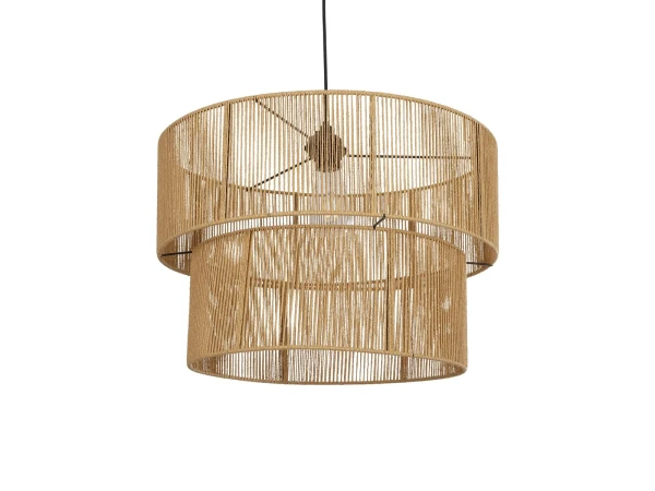 GLOBOSTAR® ROXXI 205-0020 Boho Κρεμαστό Φωτιστικό Οροφής με Ντουί 1 x E27 AC 220-240V IP20 - Μπεζ - M50 x Π50 x Υ36cm