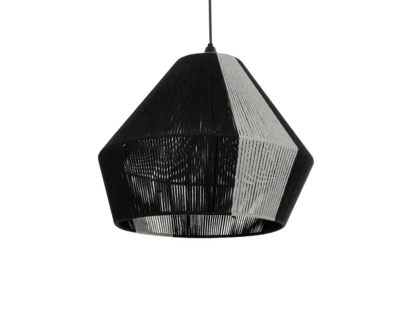 GLOBOSTAR® ANGULUS 205-0021 Boho Κρεμαστό Φωτιστικό Οροφής με Ντουί 1 x E27 AC 220-240V IP20 - Μαύρο & Γκρι - M40 x Π40 x Υ35cm