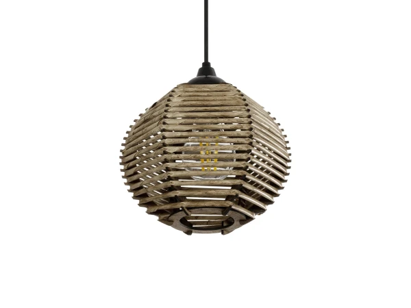 GLOBOSTAR® JUTTI 205-0041 Boho Κρεμαστό Φωτιστικό Οροφής με Ντουί 1 x E27 AC 220-240V IP20 - Μπεζ - M20 x Π20 x Υ18cm