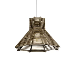 GLOBOSTAR® JUTTI 205-0051 Boho Κρεμαστό Φωτιστικό Οροφής με Ντουί 1 x E27 AC 220-240V IP20 - Καφέ- M40 x Π40 x Υ26cm