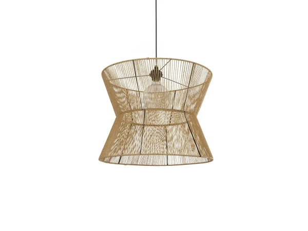 GLOBOSTAR® UPCONE 205-0056 Boho Κρεμαστό Φωτιστικό Οροφής με Ντουί 1 x E27 AC 220-240V IP20 - Μπεζ - M50 x Π50 x Υ43cm