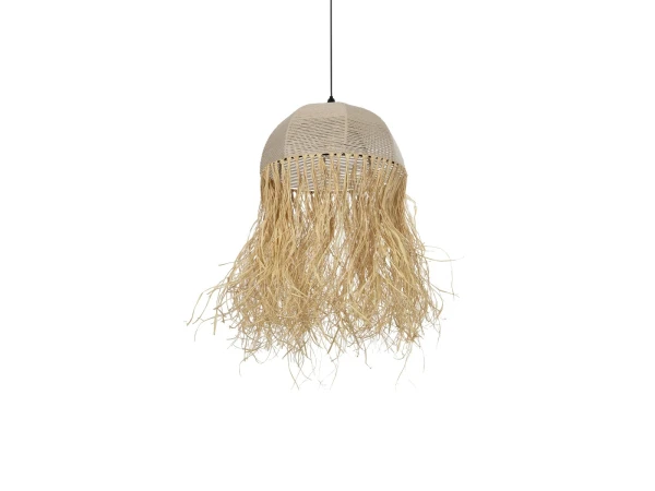 GLOBOSTAR® PLUVIA 205-0081 Boho Κρεμαστό Φωτιστικό Οροφής με Ντουί 1 x E27 AC 220-240V IP20 - Μπεζ - M40 x Π40 x Υ70cm