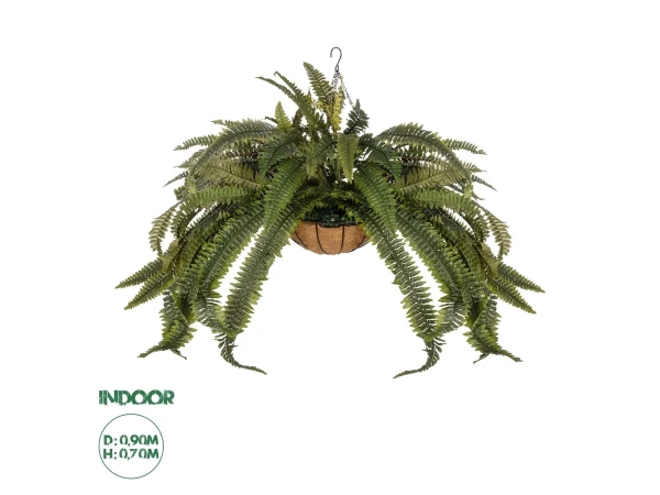 GloboStar® Artificial Garden FERN HANGING PLANT 20622 Τεχνητό Κρεμαστό Διακοσμητικό Φυτό Φτέρης Π90 x Μ90 x Y70cm GloboStar® Artificial Garden FERN HANGING PLANT 20622 Τεχνητό Κρεμαστό Διακοσμητικό Φυτό Φτέρης Π90 x Μ90 x Y70cm