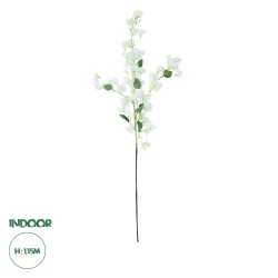 GloboStar® Artificial Garden BOUGAUVILLEA BRANCH 20651 Τεχνητό Διακοσμητικό Κλαδί Μπουκανβίλιας Λευκή Y115cm