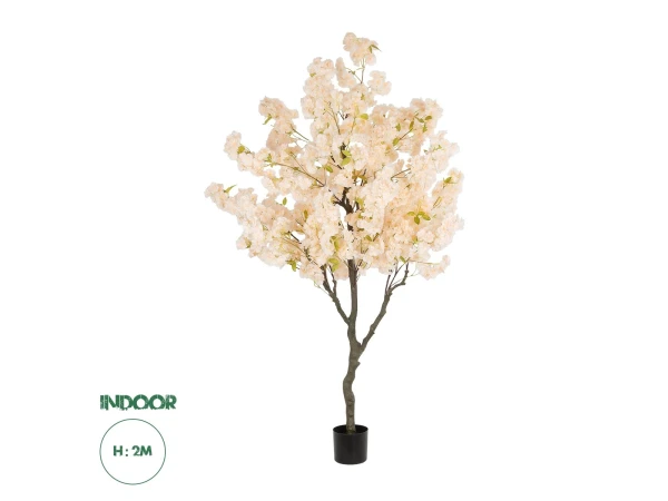 GloboStar® Artificial Garden SALMON CHERRY BLOSSOM TREE 20680 Τεχνητό Διακοσμητικό Δέντρο Απαλό Ροζ Άνθος Κερασιάς Υ200cm