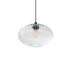 GLOBOSTAR® PERA 206-0009 Μοντέρνο Κρεμαστό Φωτιστικό Οροφής με Ντουί 1 x E27 AC 220-240V IP20 - Διάφανο - Μ30 x Π30 x Υ22cm