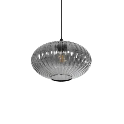 GLOBOSTAR® PERA 206-0010 Μοντέρνο Κρεμαστό Φωτιστικό Οροφής με Ντουί 1 x E27 AC 220-240V IP20 - Μαύρο Φιμέ - Μ30 x Π30 x Υ22cm