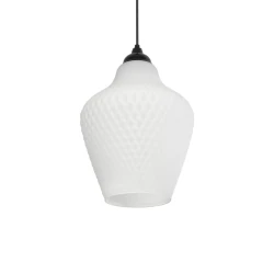 GLOBOSTAR® SKLO 206-0023 Μοντέρνο Κρεμαστό Φωτιστικό Οροφής με Ντουί 1 x E27 AC 220-240V IP20 - Λευκό - Μ22 x Π22 x Υ31cm