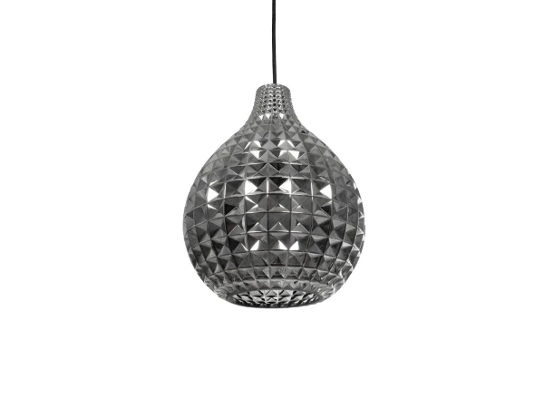 GLOBOSTAR® BASTIK 206-0026 Μοντέρνο Κρεμαστό Φωτιστικό Οροφής με Ντουί 1 x E27 AC 220-240V IP20 - Μαύρο Φιμέ - Μ22 x Π22 x Υ26cm