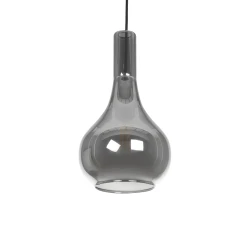 GLOBOSTAR® ΤΟΝΕ 206-0034 Μοντέρνο Κρεμαστό Φωτιστικό Οροφής με Ντουί 1 x E27 AC 220-240V IP20 - Μαύρο Φιμέ - Μ20 x Π20 x Υ36cm