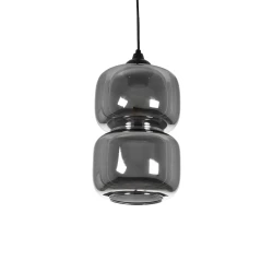 GLOBOSTAR® PIAGE 206-0036 Μοντέρνο Κρεμαστό Φωτιστικό Οροφής με Ντουί 1 x E27 AC 220-240V IP20 - Μαύρο Φιμέ - Μ18 x Π18 x Υ31cm